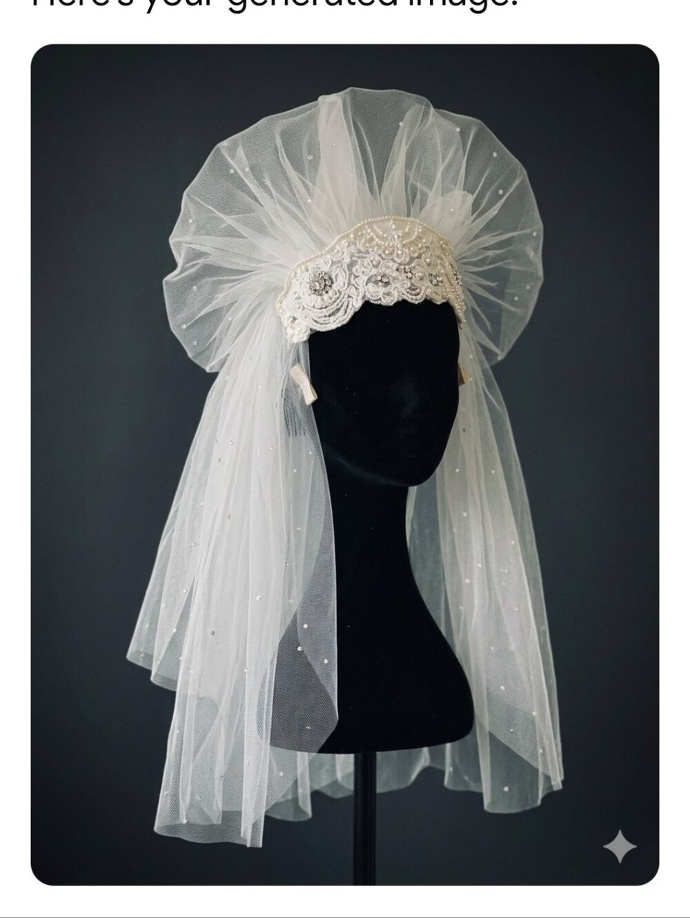 Vintage 1980s/1990s Double-Tier Bouffant Bridal Veil – Excellent Condition!